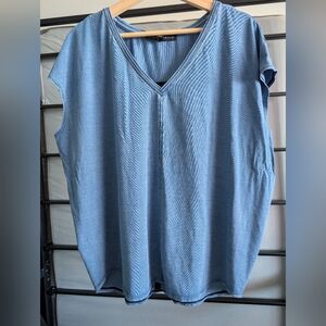 Blue V-Neck WHBM Denim Style Top